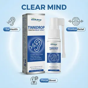 Tinnitus Relief Spray Peppermint - Vegan Liquid Formula for Ear Wellness Tinnitus Relief, Focus Clarity with Ginkgo Biloba, GABA, Chromium Bottle Clear Daily