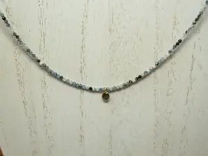 Devil Blue Aquamarine with Moss Aquamarine Rose Cut Pendant