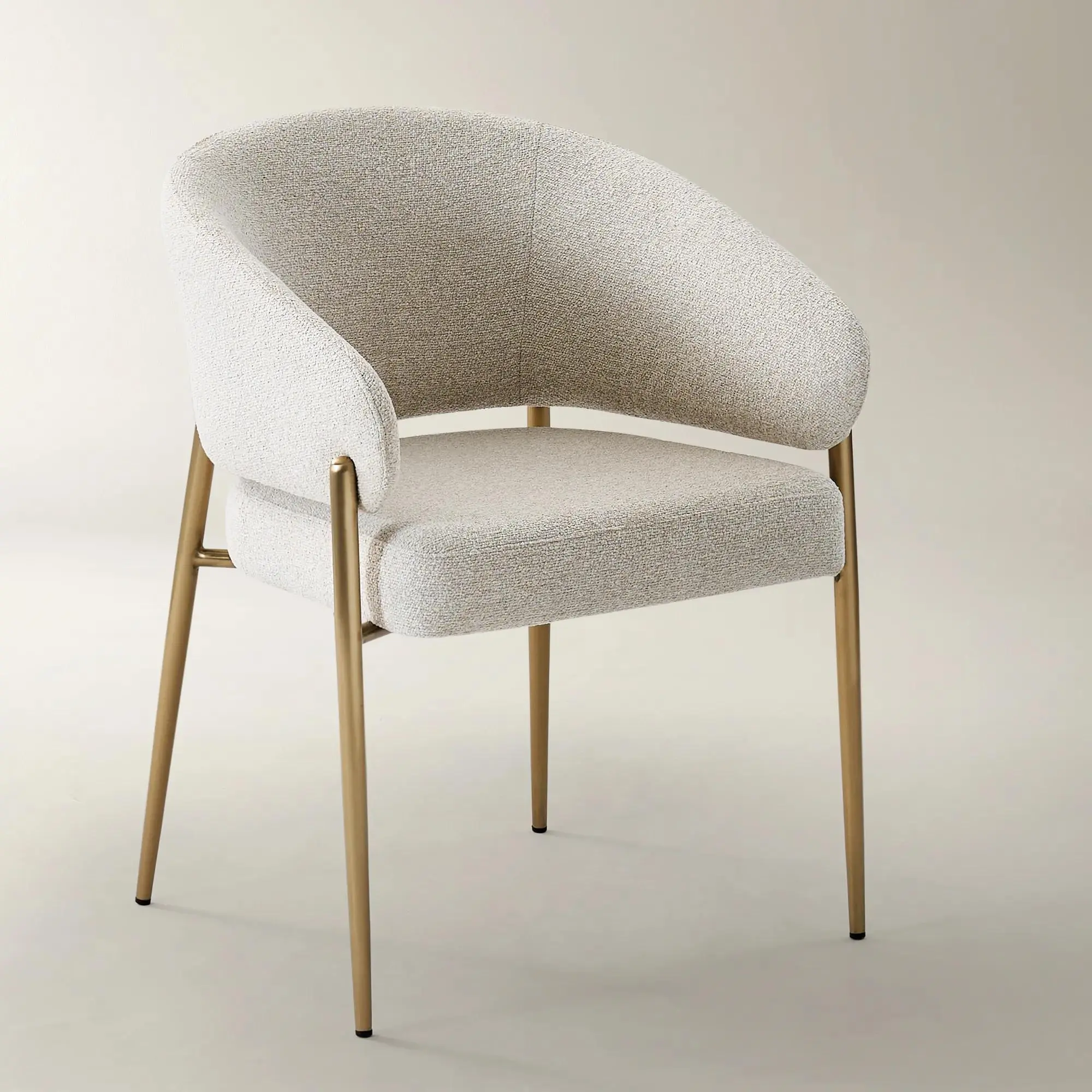 Z Gallerie Nara Boucle Upholstered Dining Armchairs - Set of 2, Fabric Modern Accent Chairs, Indoor Furniture, Boucle Upholstered Chairs, Fabric Armchair