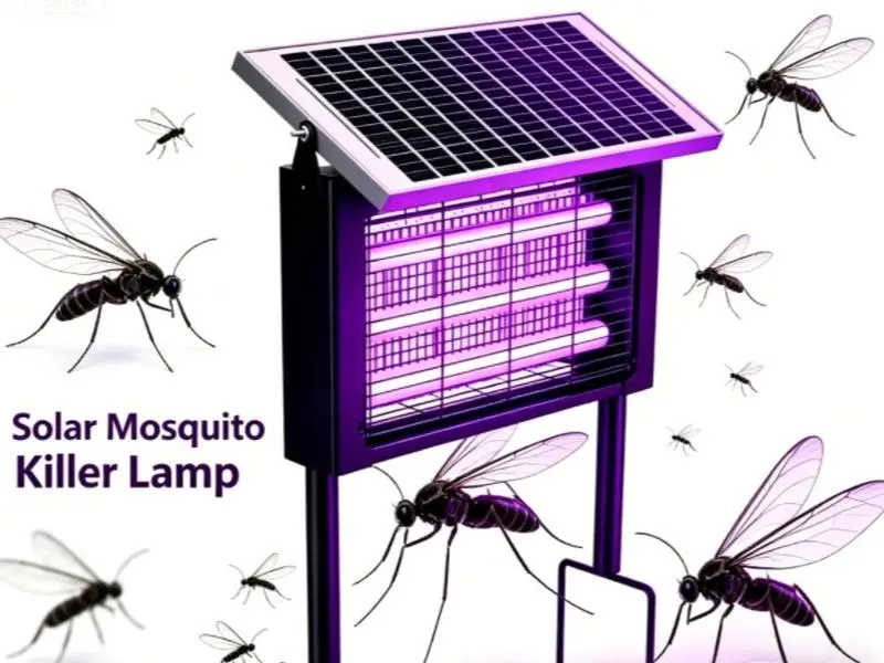 Solar Mosquito Zapper - Outdoor Insect Repellent, Auto On/Off, Weatherproof, Chemical Free, Energy Efficiency, High-Efficiency Solar Charging Large Household Appliance Accessory for Summer Insect Control