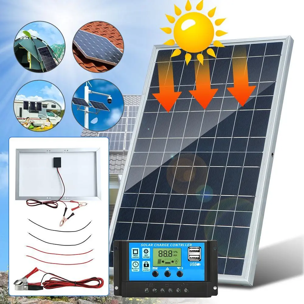 10W Output Polysilicon Framed Solar Panel Kit, Aluminum-Framed BSY-831 Model with 100A Controller Kit, Framed Panel