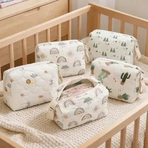 Printed Korean Diaper Storage Bag, Baby Washroom Essentials, Nappy Paper Diapers Outdoor Hanging Bag, Infant Care Organizer