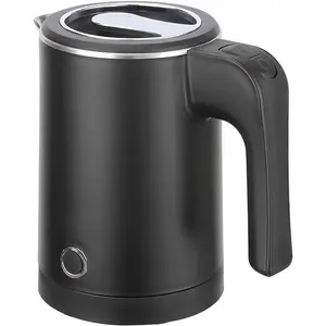 0.5L Small Portable Electric  Kettle Stainless Steel, Travel Mini Electric Coffee Kettle, Hot Water Boiler Heater for Business Trip, Camping, Travel, Office (Black)