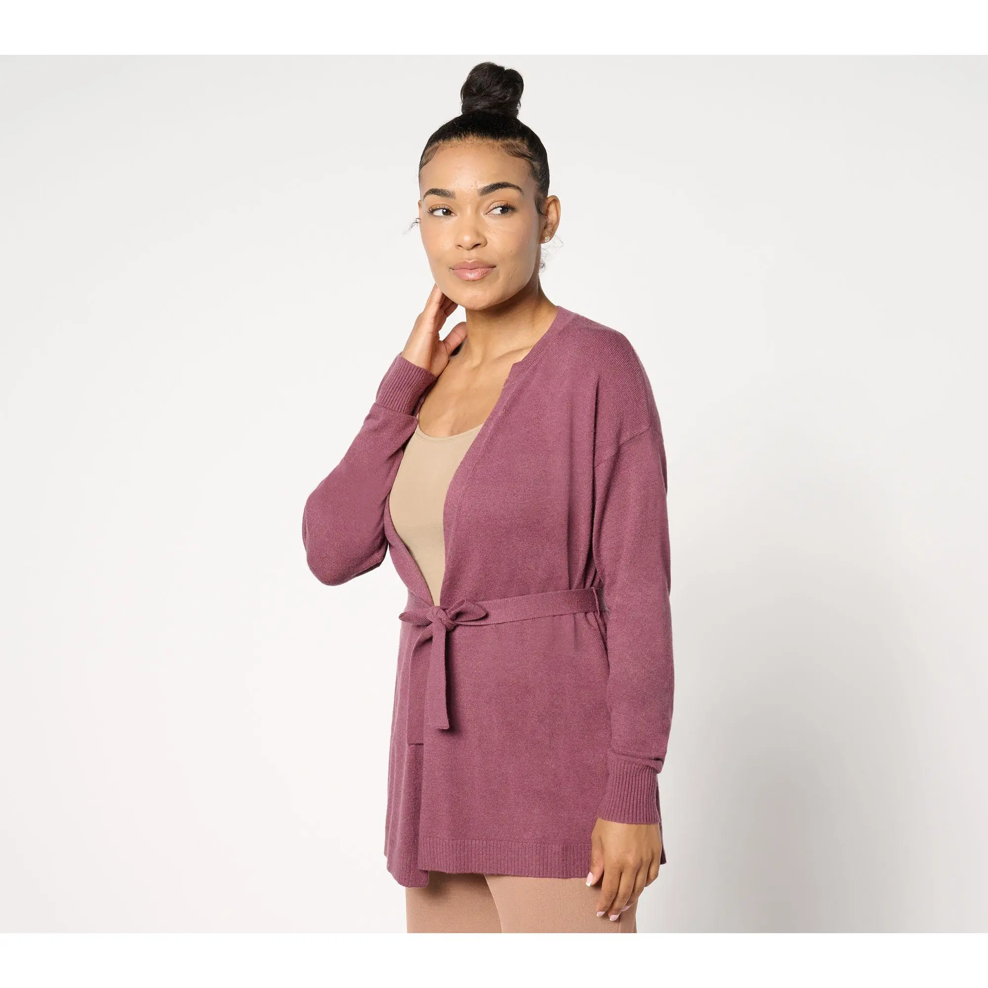 BEAUTIFUL by Lawrence Zarian Wrap Front Belted Cardigan