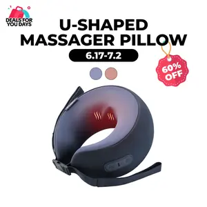 CINCOM U-Shaped Cervical Neck Massager Pillow - 360° Memory Foam Support, Soothing Heat, Kneading, Cordless, Rechargeable, Portable, Recovery Massage Device, Vibratable Massage Device, Women's Gifts, Mother's Day Gift, Mothers Day Gift, Gifts For Women,su