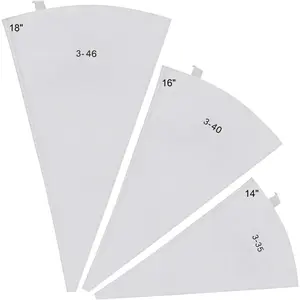3 Pack Reusable Pastry Piping Bags, 14, 16, 18 Inch Canvas Cake Decorating Bags