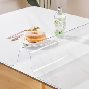 Clear Table Cover Protector 24 x 36 Inch, 1.5mm Thick Plastic Desk Protector Mat, Rectangular Waterproof PVC Placemats, Transparent Mat for Desktop, Dining Room Table, Office Writing Desk