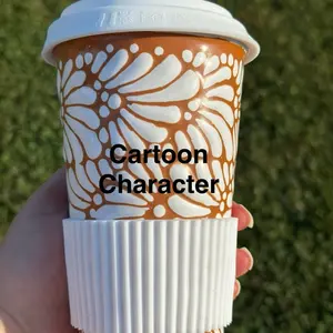 Termo tumbler Talavera Cartoon Character 450ml includes lid and heat protector Drinkware Mug Cup Washable Reusable Coffee Original Talavera birthday gift for her coquette kitchen home decor handmade handpainted