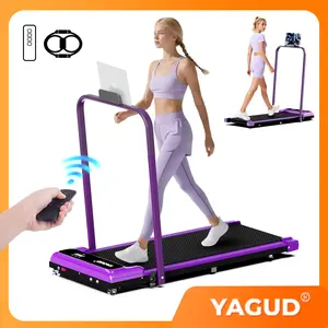 YAGUD Handrail Walking Treadmill – Quiet Home Running Machine with Dual Shock Absorption, 265lbs Weight Capacity Wide Belt & Compact Design for Easy Mobility