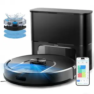 Robotic Vacuum and Mop Combo with 6000Pa Suction, Self-Emptying Base (90-Day Capacity), LiDAR Navigation, Home Mapping, Ideal for Pet Hair, Hard Floors