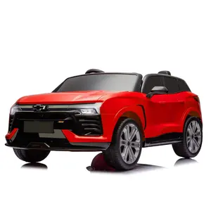 GARVEE 24V 2-Seater Licensed Chevrolet Electric Ride-On SUV with Parent Remote Control, 3 Speeds, Music, LED Lights, Battery-Powered Vehicle for Boys and Girls, Red