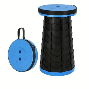 1 Foldable Stool, Portable Sports Folding Chair, Telescopic Lightweight Seat for Outdoor Camping, Fishing, Indoor Kitchen Use, Maximum Weight Capacity 450 Lbs, Blue Stool, Easter Gift