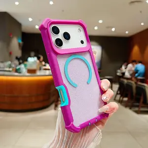 Transparent Magsafe Magnetic Corner Protection Protective Shockproof Phone Case Cover, Phone Protector Cover, Compatible with iPhone 17 Pro Max 17 Air 16 15 14 13 12 11, Casing