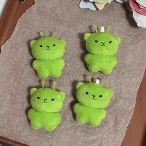 4 Pack Reversible Cat Alien Plush Keychains, Cute Double Sided Soft Bag Charms for Backpack, Keys and Gift