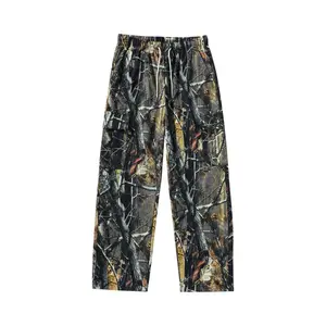 Outdoor style camouflage work pants, featuring multiple pockets with functional details, stylish design, drawstring waistband for comfort and convenience, suitable for those who enjoy outdoor activities, street style, and trendy parties. Casual Loose Fit