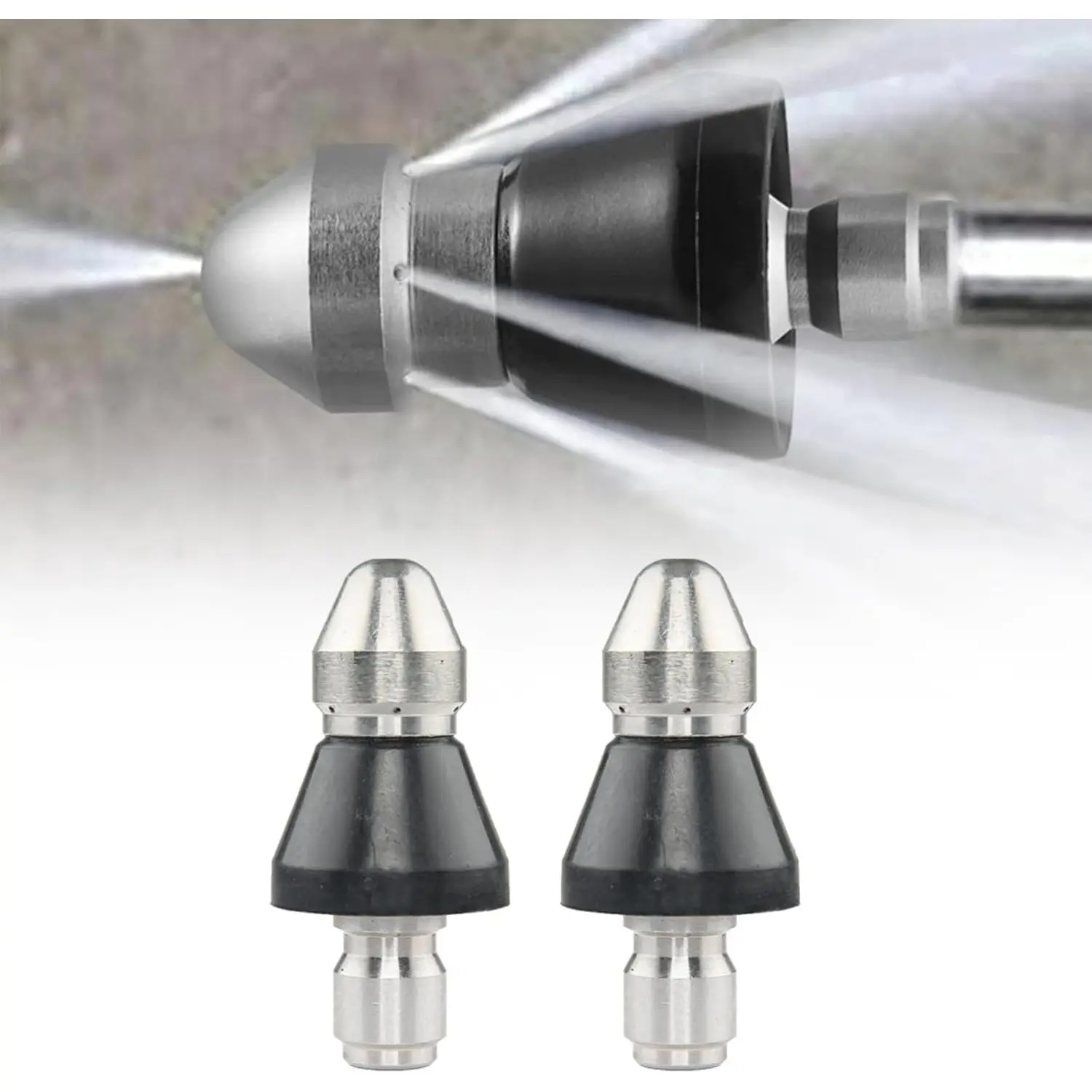 2Pcs/Set High-Pressure Nozzle,Sewer Cleaning Tool-Sewer Cleaning Tool,Jetter Nozzle for Pressure Washer,Pipe Unclogger Nozzle,High Pressure Sewer Jetter Nozzle,Halloween Party Gifts,Hand Tools Kits,Summervibes