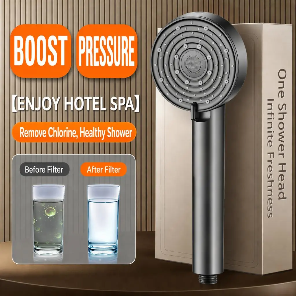 2026 Flagship Upgrade! 10-Level Turbo Boost Handheld Shower Head | 4.72" Extra-Large Panel + 132 Self-Cleaning Nozzles | (Rain / Massage / Gentle Rain) | Air-Energy Water-Saving Boost | Explosion-Proof Hose + Wear-Resistant ABS Body