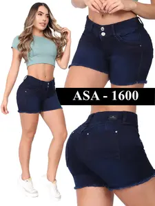 ASA 1600 Colombian Buttlifting Shorts for Women - All Seasons Fit with Natural Buttlift & Comfortable Design - Denim Bottoms with Pockets