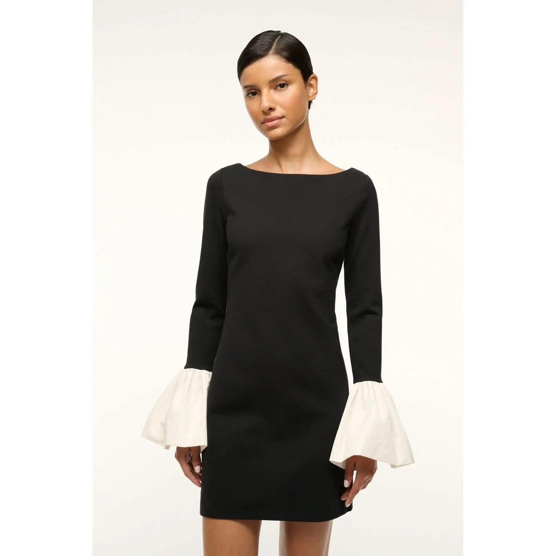 Staud Hawthorne Dress Black Ivory