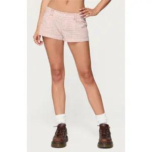 Edikted Women's Monty Plaid Micro Shorts