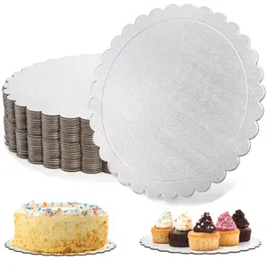 15 Pack Round Cake Boards 10-inch Circles Cardboard Scalloped Circle Base