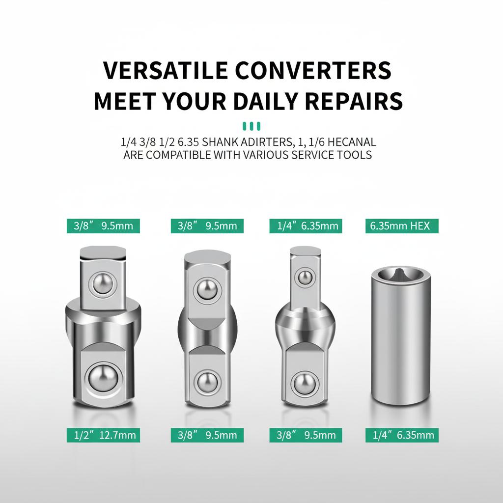 Professional Impact Ready Offset Extension Wrench Set with 4 Drive Adapters (1/4", 3/8", 1/2"), High-Torque Zero-Degree Swing Reach Tool for Automotive Repair, Tight Space Ratchet Extender Professional Impact Ready Offset Extension Wrench Set with 4 Drive Adapters (1/4", 3/8", 1/2"), High-Torque Zero-Degree Swing Reach Tool for Automotive Repair, Tight Space Ratchet Extender