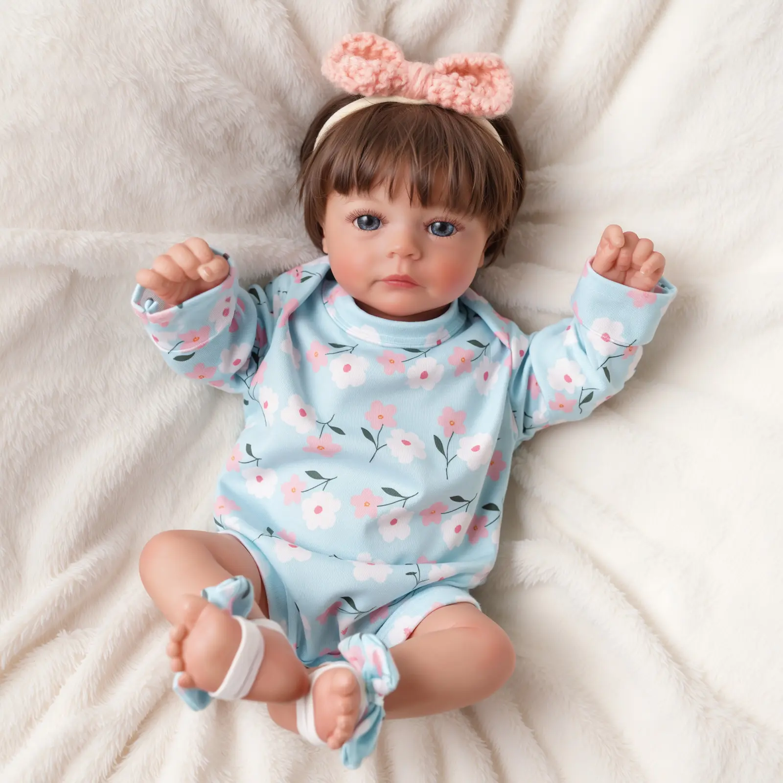 #Summervibes#DealsForYouDays BABESIDE Lifelike Reborn Baby Dolls 17Inch Fabric body+vinyl limbs Real Life Baby Dolls with Toy Accessories For kids Age 3+ Suitable gifts for Mother's Day Valentine'sDay Children's Day & Christmas