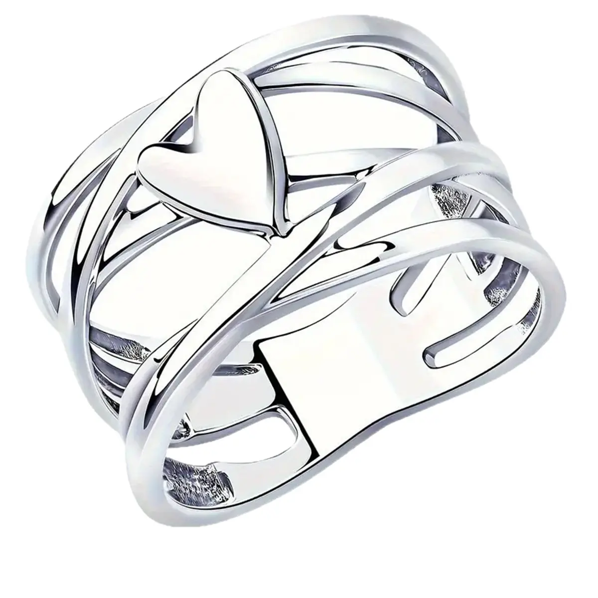 Sterling Silver Rings for Women, Minimalist Open-Heart Design, Elegant Stackable Promise Band for Everyday Wear, Hypoallergenic Meaningful Gifts, Elegant Everyday Ring, Stackable Ring