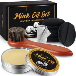 8 count  Oil for Leather Shoes Boots 3.5 oz Leather Conditioner and Cleaner with Travel Bag Soften for Boots and Shoes Care(Style B)