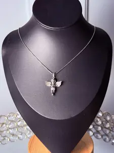 Sterling Silver 925 Pendant Angel and Necklace