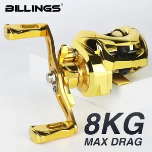 BILLINGS GD Series Gold Baitcasting Reel, 7.2:1 High Speed Gear Ratio, 5+1BB Bearings, 18LB Max Drag, Smooth Casting Fishing Reel for Freshwater & Saltwater Fishing