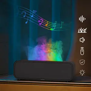 Simulated Flame Humidifier, USB Powered Aromatherapy Diffuser with Remote Control, Decorative Air Humidifier for Home, Office