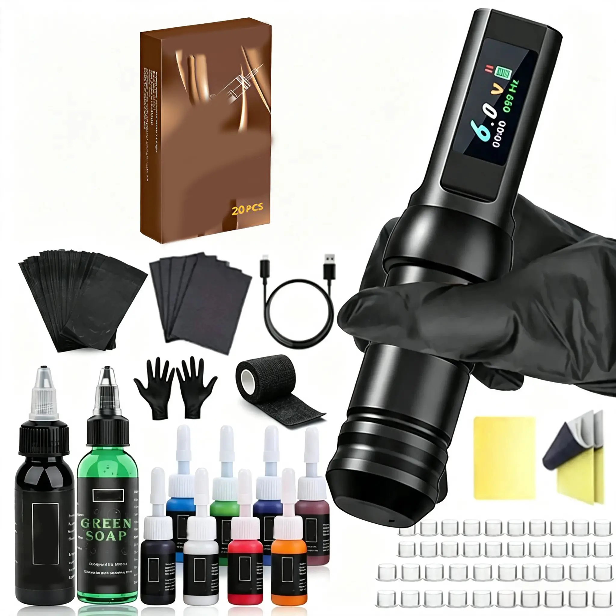 RTX Cordless Creative Beauty Handle Hand Countersink Kit - 1500mAh Rechargeable Pen-Style Device, LED Display, Type-C Charge, Compact Lightweight Starter Kit for Beginners, Ideal for Creativity-Focused Gifting