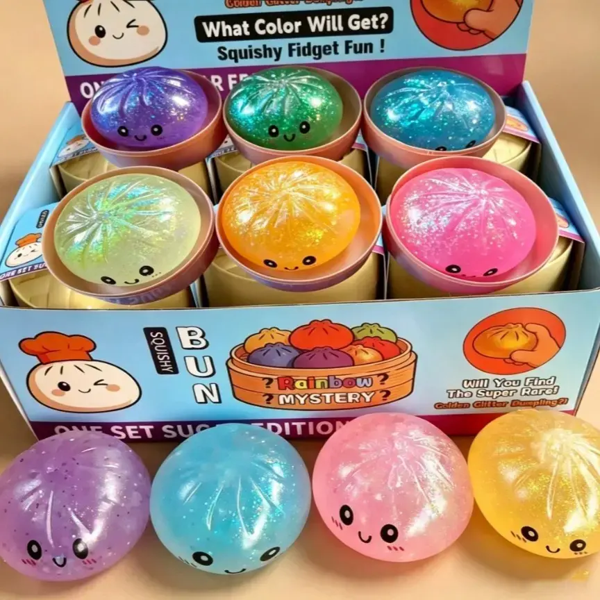 Mystery Color Flashing Dumpling Stress Relief Toy, Mini 2026 New Slow Rebound Toy, 10 Random Colors, Unisex, Fun and Relaxing