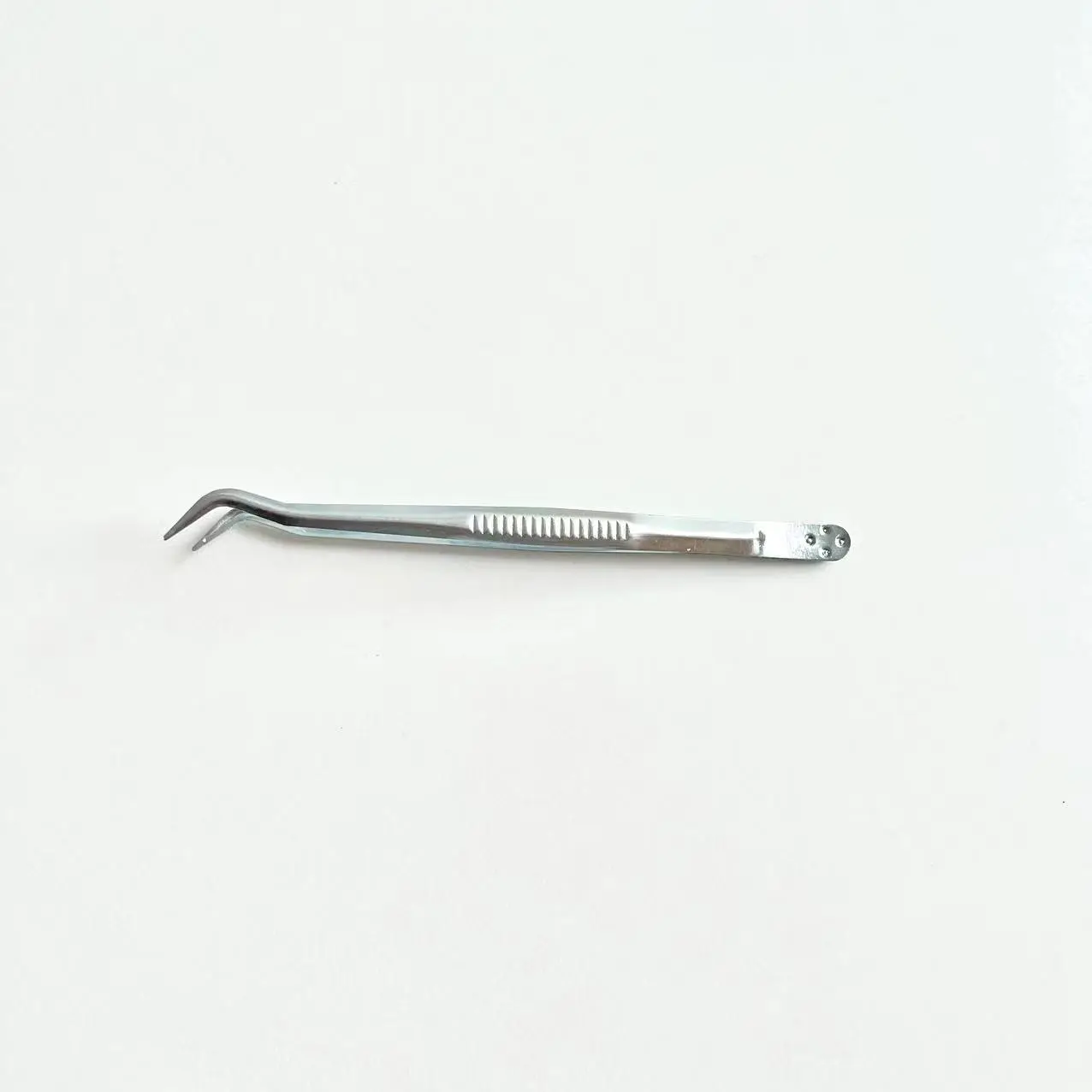 Stainless Steel Non-slip Basic Tweezers Bent-Tip Tweezers for Beginners