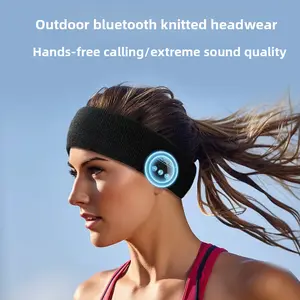 Wireless Bluetooth headscarf, outdoor fitness sweat-absorbing headphones, music calls, knitted sports headband