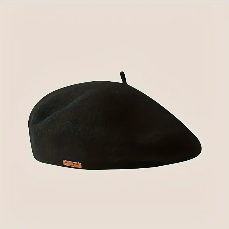 Women's Plain Painter-Style Beret, Soft Acrylic Blend Lightweight Winter Hat for an Artistic Look, Perfect for Casual Outings and Formal Events, Wide Brim Hat, Ladies', Cold-Proof, Daily Commute, Female, Hand Wash Only, Solid, Polyester, Beret Hat