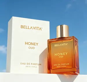 Bella Vita Luxury Honey Oud Eau de Parfum 100ml, Vegan Essential Oil Infused Unisex Long Lasting Perfume with Patchouli Vanilla Bergamot Floral Spicy Scent