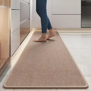 Thick Linen Diatomite Kitchen Rug and Mat, Non-Slip, Washable, Highly Absorbent, Easy Clean, Ideal for Sink Area, Kitchen Floor Pad, Water Absorbent Rug