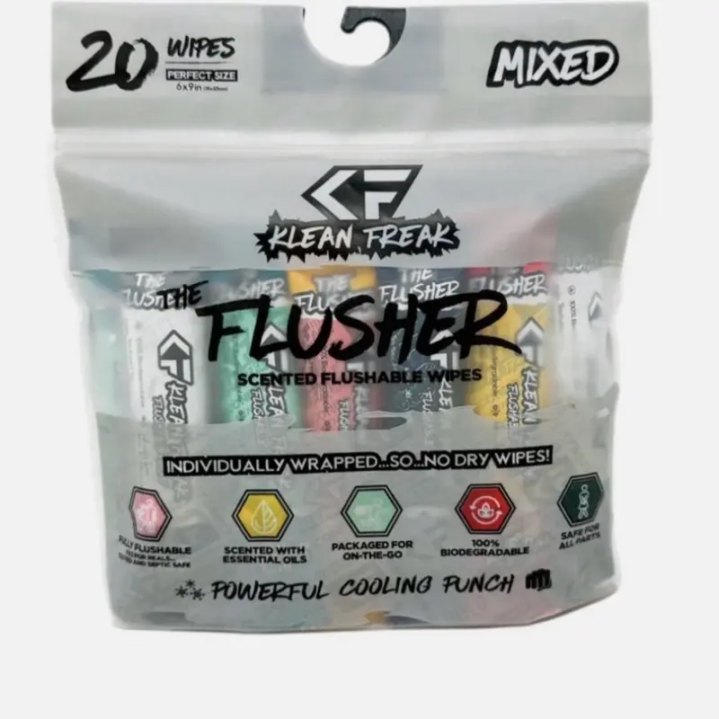 KLEANFREAK flushable wipes • 100% BIODEGRADABLE
