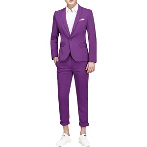 Men's Suit Single-Breasted One Button Center Vent 2 Pieces Slim Fit Formal Suits