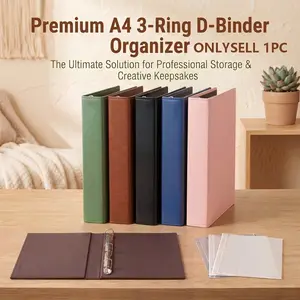 PU Leather Binder, A4 Size 3-Hole D-Type Folder, Anti-Slip Clip Certificate Holder, 5 Colors Available, Ideal for Lawyers, Teachers, Students, Office Use