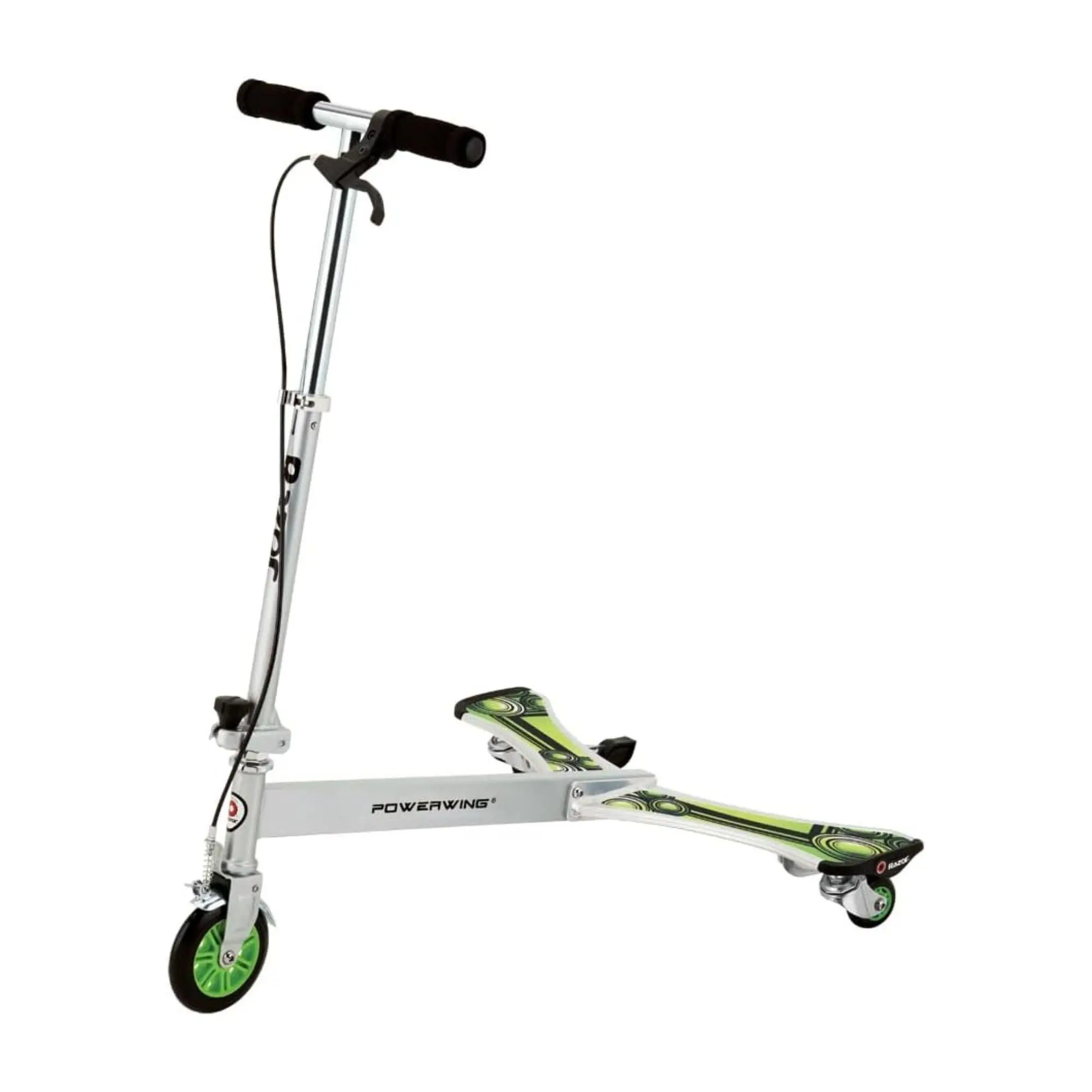 Razor DLX PowerWing Caster Scooter, 3 Urethane Wheels for Taller Riders, Green
