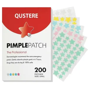 Pimple Patches for Face, Hydrocolloid Acne Patches, Cute Star Zit Covers, Colorful Spot Stickers with Tea Tree, Salicylic Acid & Cica Oil| 3 Sizes (10mm, 12mm & 14mm) |200 Count