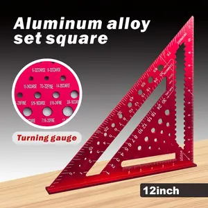 1 pc Multi-Functional 12-Inch Holey Triangle Square: Durable Aluminum Alloy Square for Carpentry Layout & Furniture Building