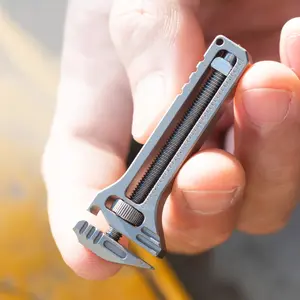 Titanium Alloy Mini Wrench, Multi-Functional Tool with Nail Pry, Bottle Opener, and Screwdriver, Durable Metal Handyman Tool for Home Repair