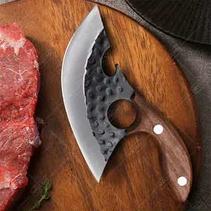 Killing Fish Knife Hand Forged Boning Knife Multi-purpose Cheese Knife Mongolian Handhandle Meat Knife Camping Barbecue Portable Partition Knife Cutting Meat, Vegetables and Paring Knife