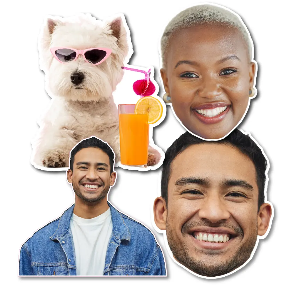 Custom Face Sticker, Pet Sticker, Custom Picture Stickers, Set of 9 Sticker Sheet Vinyl Decal Sticker Sheet for Car, Laptop, tumbler, more. #  Vinyl Decal Sticker for Car Window, Laptop, Tumbler and more. #0011354