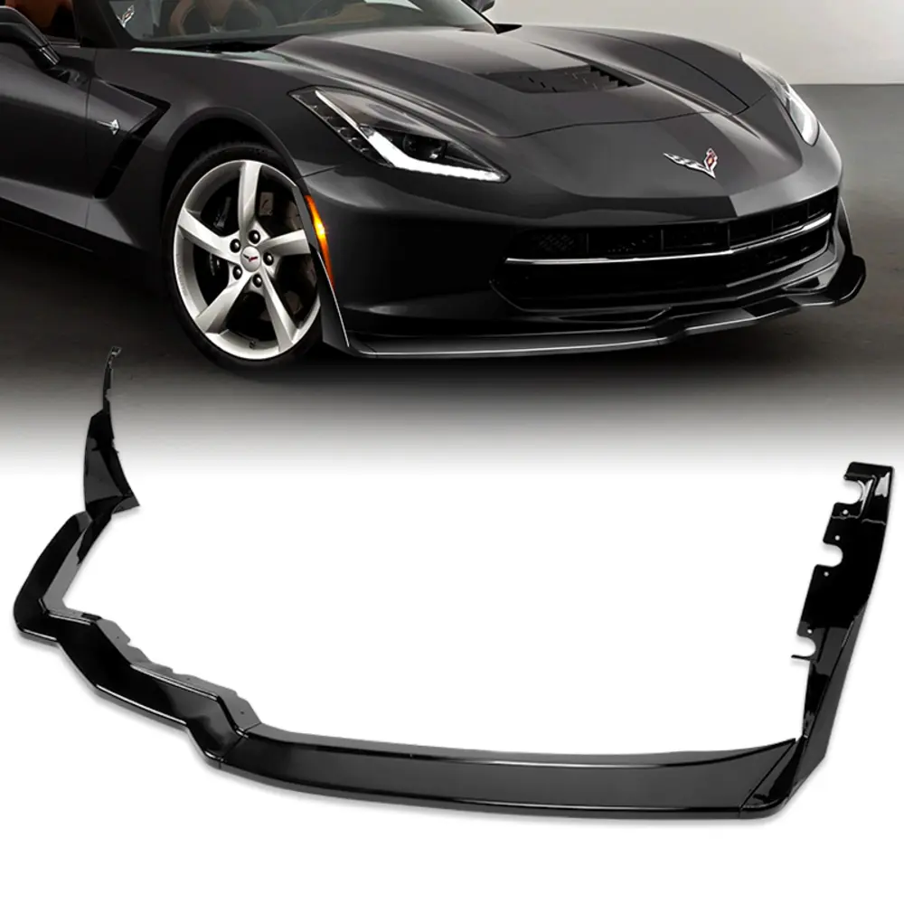 Stage 3-Style Front Bumper Lip Body Kit Spoiler Compatible with 2014 - 2019 Chevy Corvette C7 Bumper