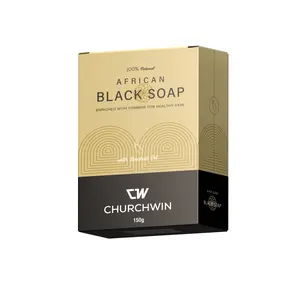 ChurchWin African Black Soap with Baobab Oil (5.3 oz) Gentle Nourishing Cleanser & Body Wash. Cocoa & Shea Natural Comfort. Vitamins A, E & Iron. Tackles Acne & Eczema